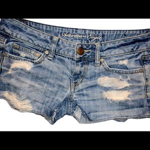 American Eagle denim distressed shorts size 2